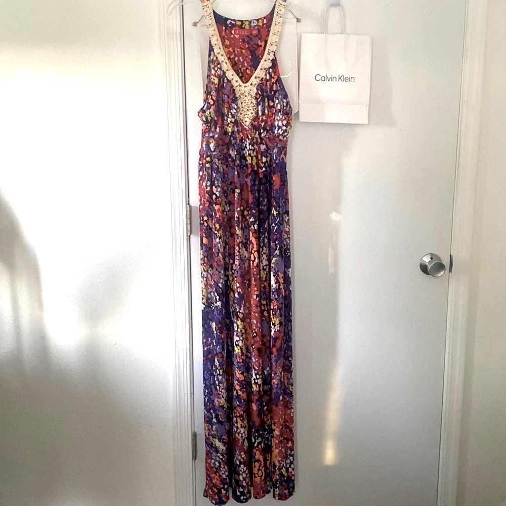 spring summer maxi dress beaded amazing ruched details Soft silky  stretchy